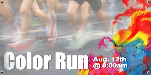 custom color run banner