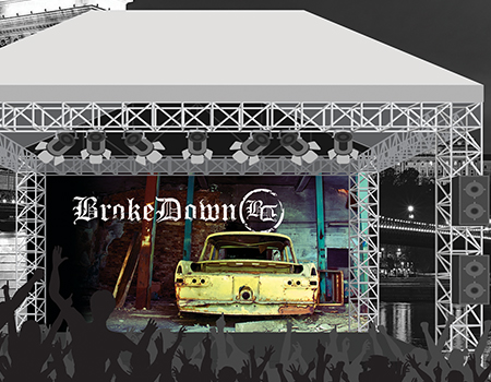 Stage Backdrop Vinyl banner for a band named Brakedown | Banners.com