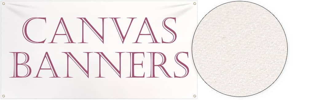 blank canvas banner with red text saying 