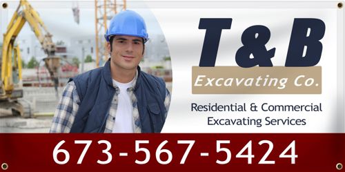 custom excavating banner