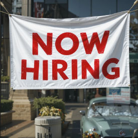 now hiring banner | Banners.com