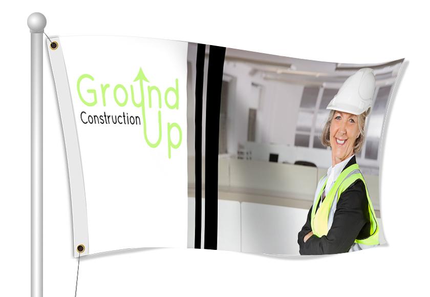 Custom contractor fabric flag