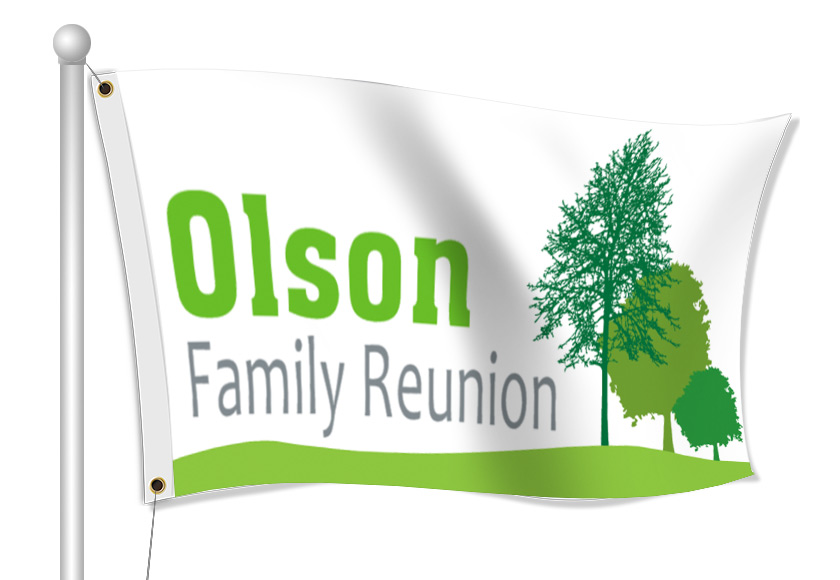 Custom family reunion fabric flag