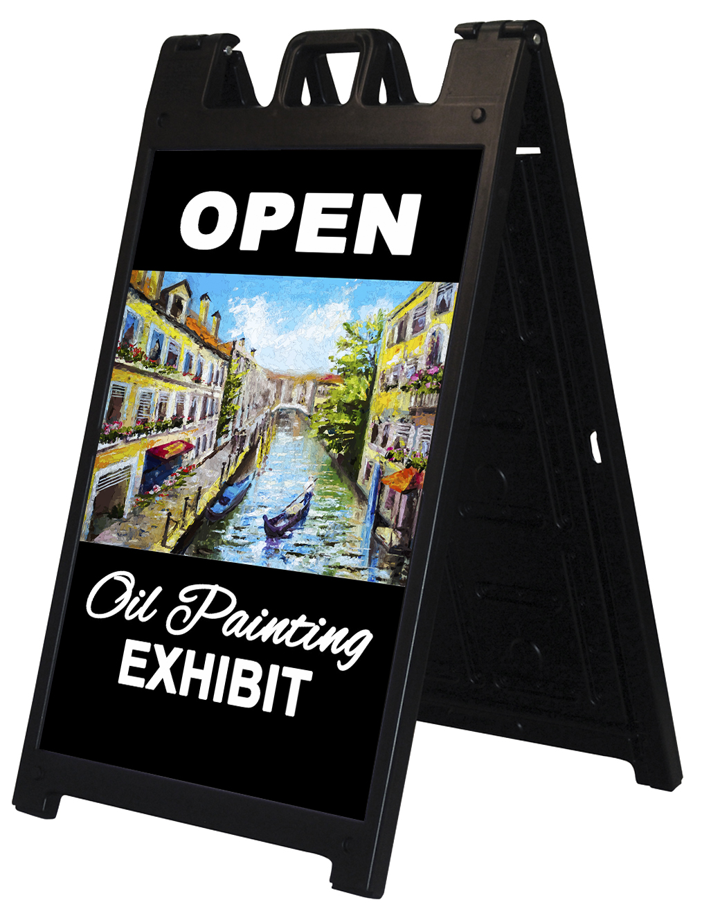 Black Signicade Deluxe A Frame with (2) 36x24 Signs